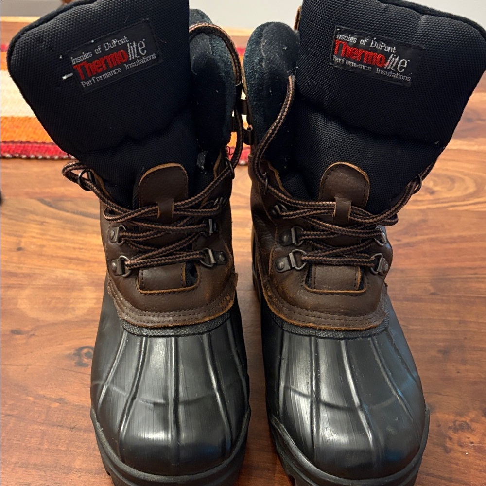 Thermolite Men's Black and Brown Rain & Snow Boots